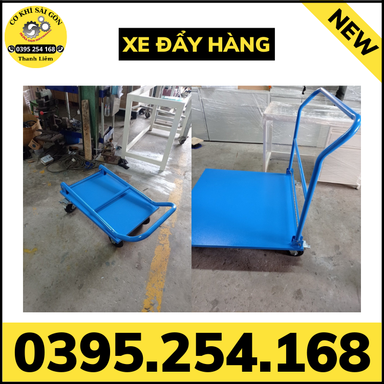 Xe đẩy hàng bằng sắt sơn tĩnh điện bền đẹp chắc chắn