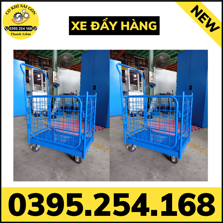 Xe đẩy hàng bằng sắt sơn tĩnh điện bền đẹp chắc chắn