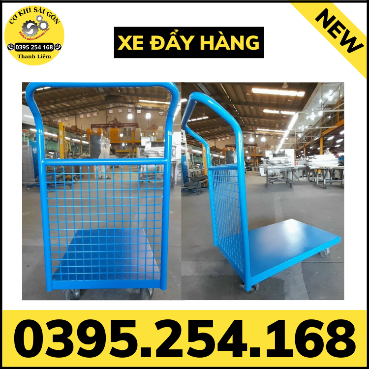 Xe đẩy hàng bằng sắt sơn tĩnh điện bền đẹp chắc chắn