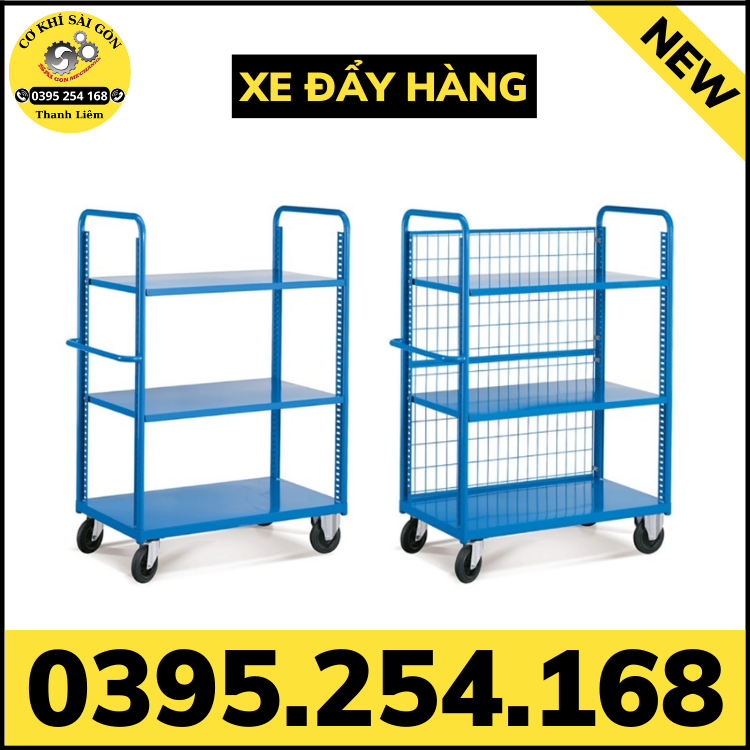Xe đẩy hàng bằng sắt sơn tĩnh điện bền đẹp chắc chắn