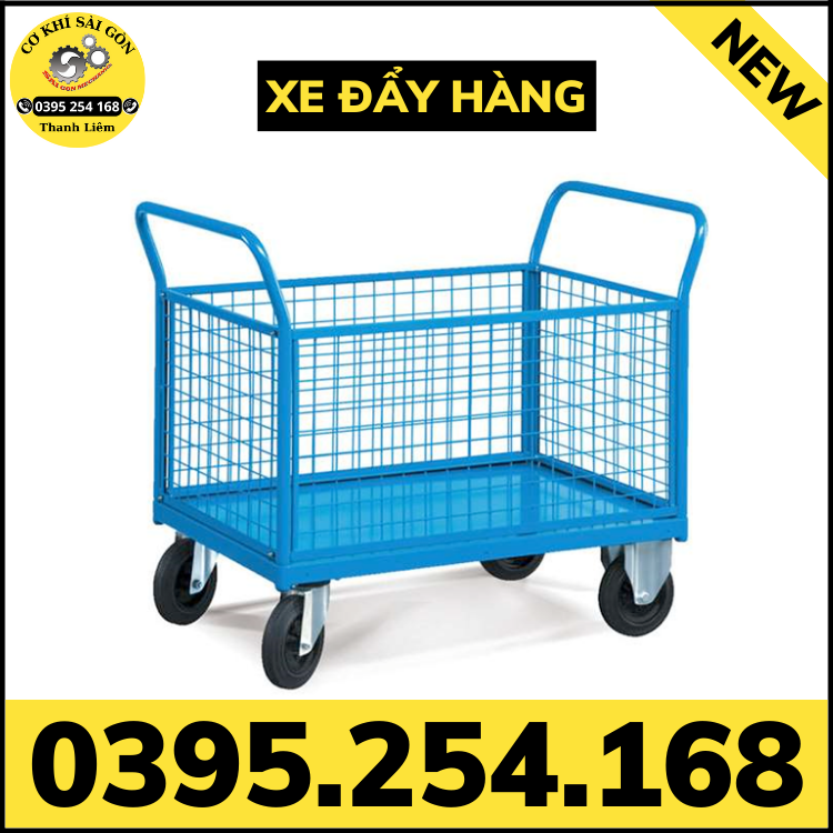 Xe đẩy hàng bằng sắt sơn tĩnh điện bền đẹp chắc chắn