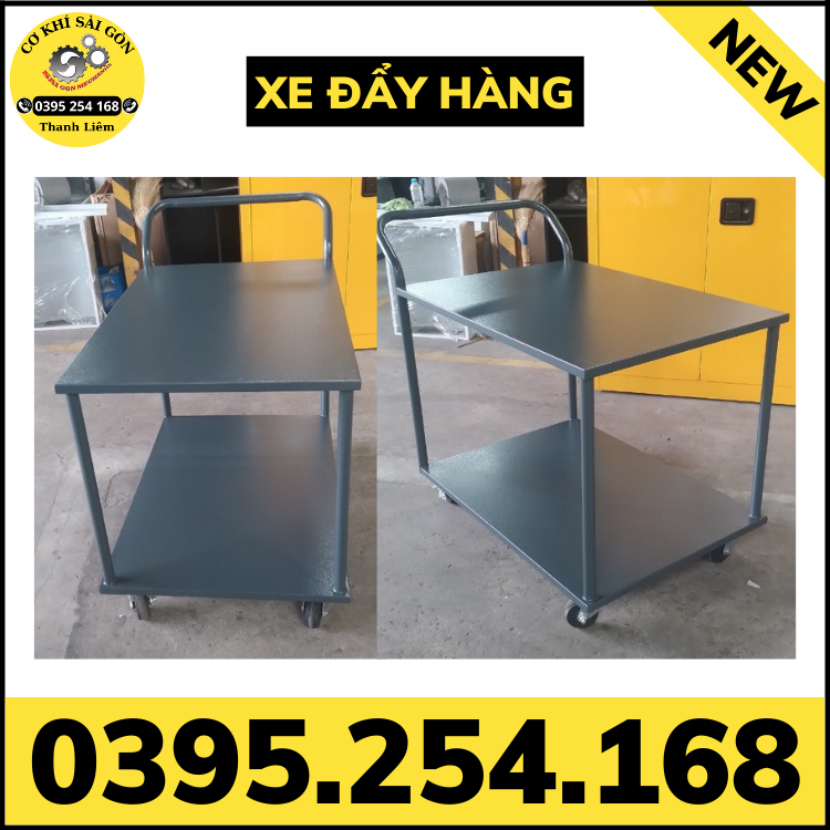 Xe đẩy hàng bằng sắt sơn tĩnh điện bền đẹp chắc chắn