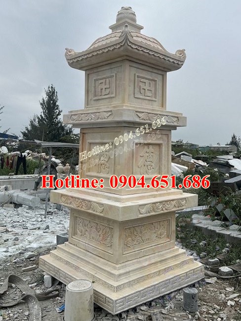 Tháp đá đựng tro cốt - Tổng hợp mẫu tháp xây để tro cốt, hài cốt đẹp