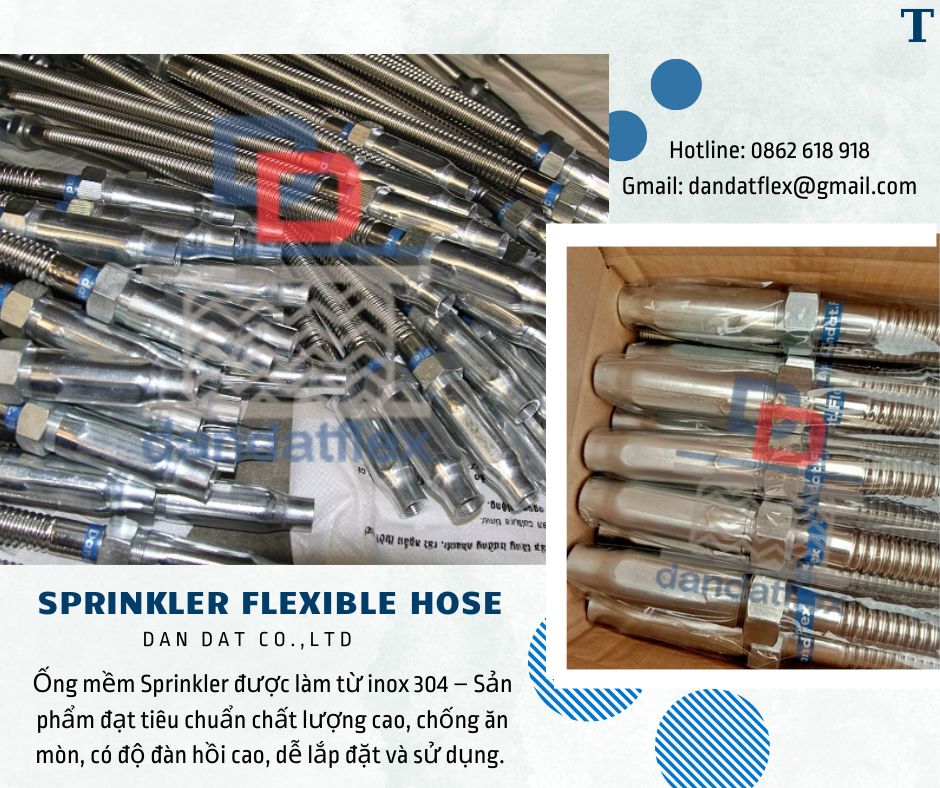 Ống mềm chữa cháy, dây nối mềm sprinkler, khớp nối mềm sprinkler PCCC