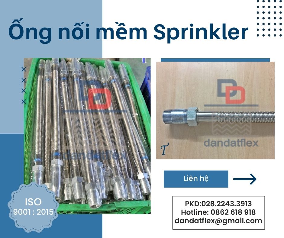 Ống mềm chữa cháy, dây nối mềm sprinkler, khớp nối mềm sprinkler PCCC