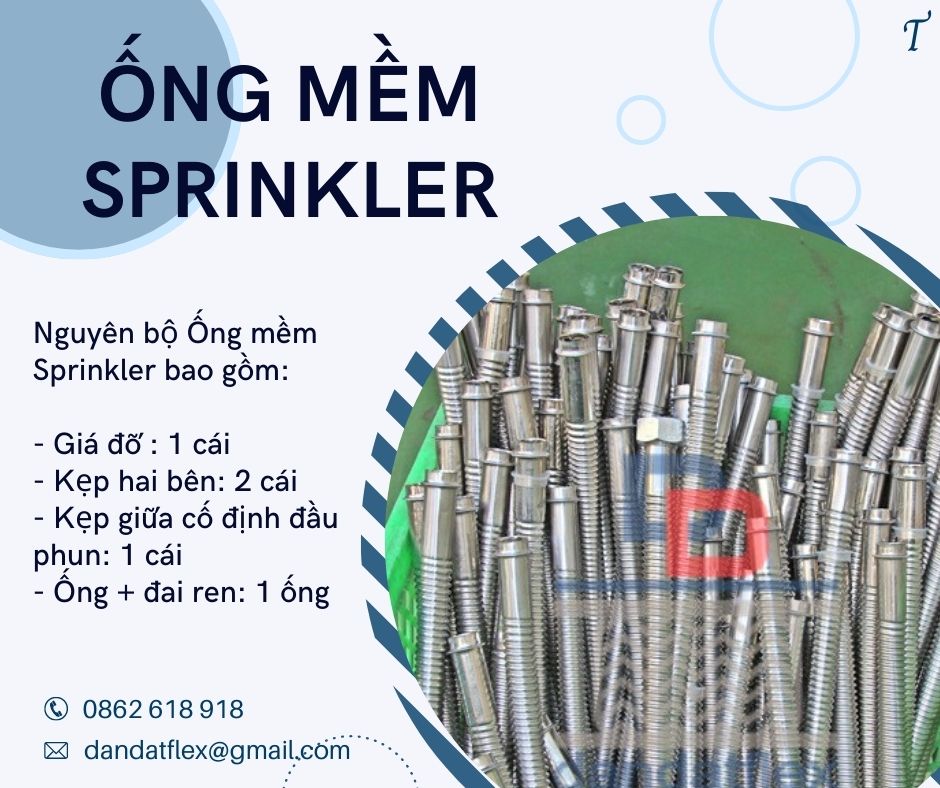 Ống mềm chữa cháy, dây nối mềm sprinkler, khớp nối mềm sprinkler PCCC