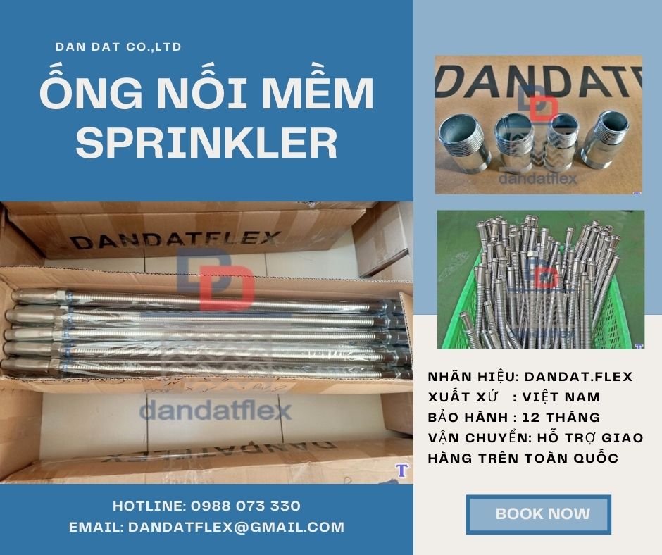 Ống mềm chữa cháy, dây nối mềm sprinkler, khớp nối mềm sprinkler PCCC