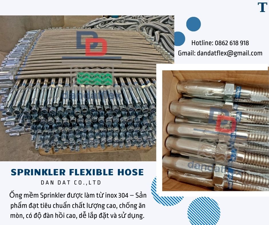 Ống mềm chữa cháy, dây nối mềm sprinkler, khớp nối mềm sprinkler PCCC