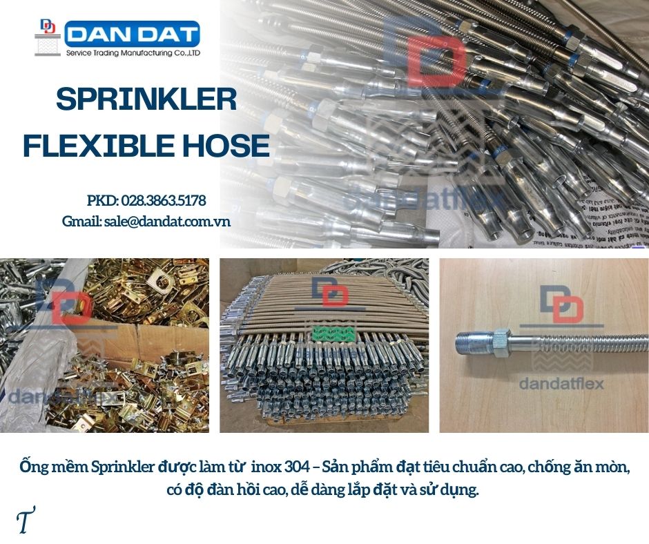 Ống mềm chữa cháy, dây nối mềm sprinkler, khớp nối mềm sprinkler PCCC