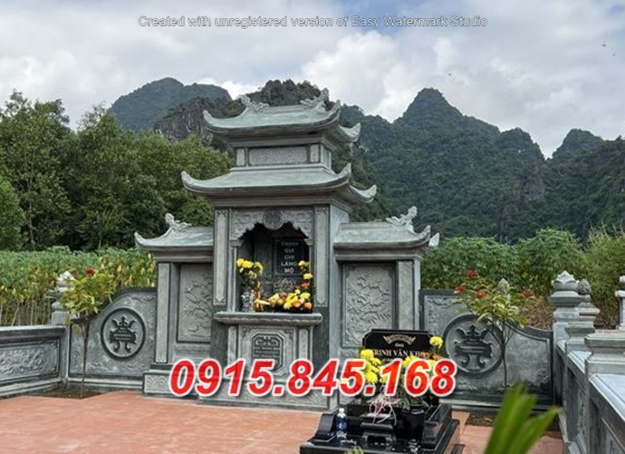 mẫu 207 trang thờ đá bán hoà bình - cây hương củng kỳ đài lăng mộ
