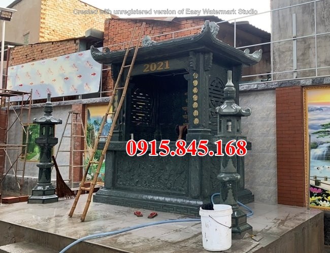 mẫu 207 trang thờ đá bán hoà bình - cây hương củng kỳ đài lăng mộ