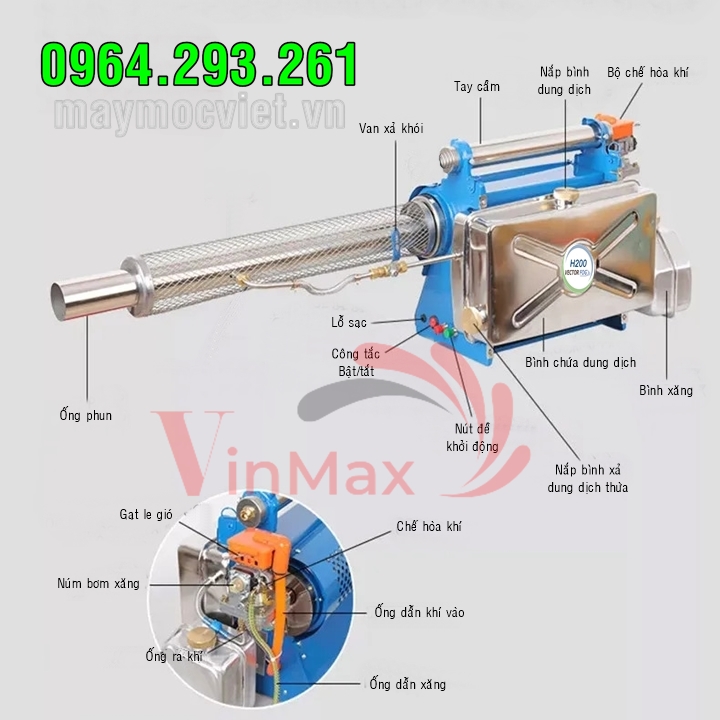 Máy phun khói Hàn Quốc H200 diệt côn trùng hiệu quả