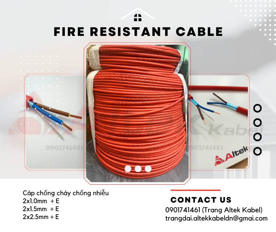 Cáp chống cháy chống nhiễu 2Cx1.0mm nhập khẩu