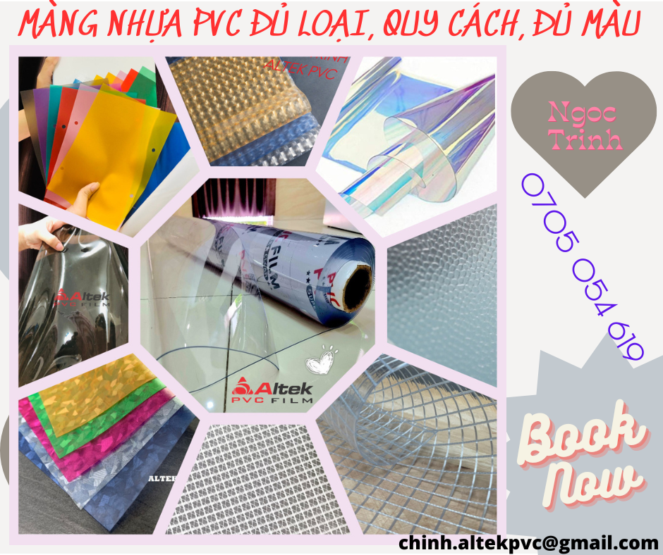 Màng nhựa pvc đa dạng mẫu mã, quy cách, nhiều màu, giá tốt nhất