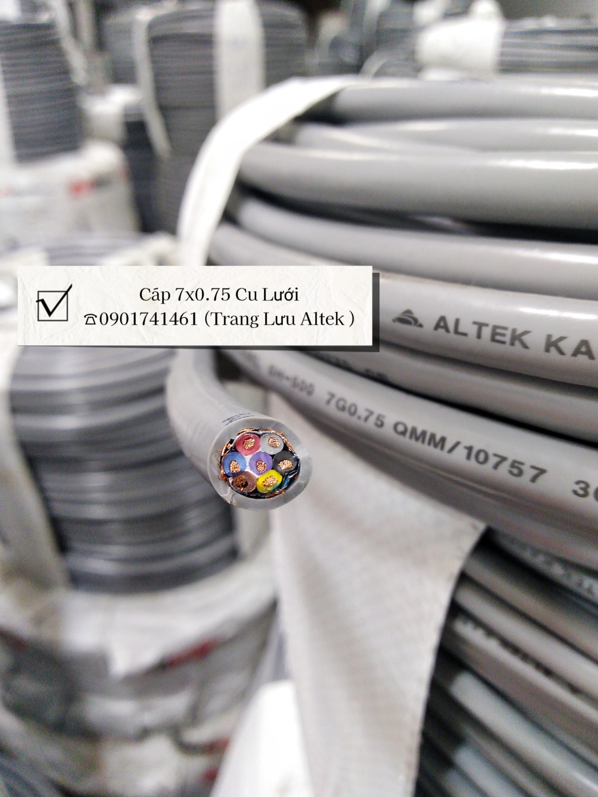 Cáp 7 lõi, 7x0.5, 7x0.75, 7x1.0, 7x1.5 Hồ Chí Minh, Đà Nẵng, Hà Nội