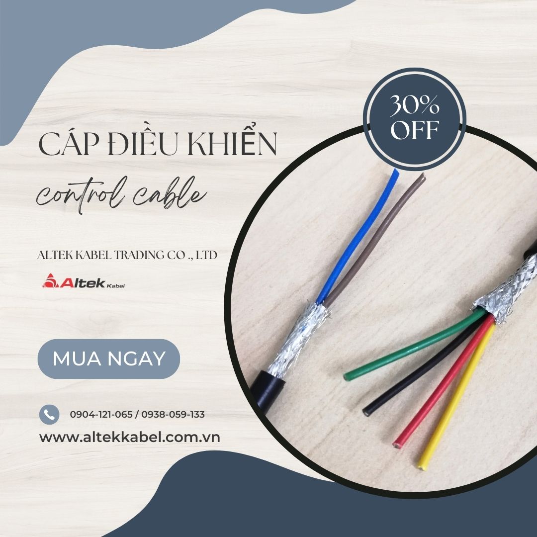Cáp điều khiển 2/4/6/8 lõi x 0.22mm điện áp 500 volt