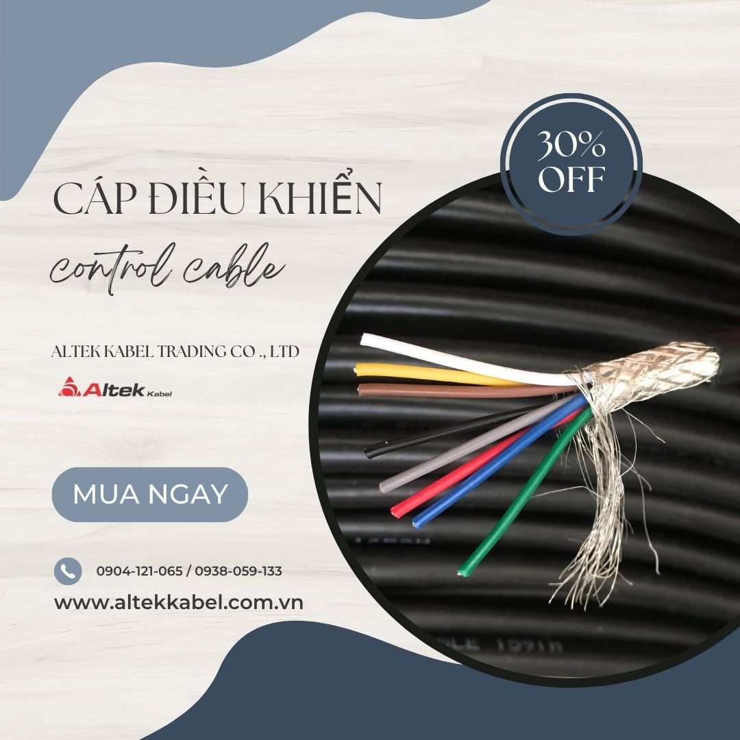 Cáp điều khiển 2/4/6/8 lõi x 0.22mm điện áp 500 volt
