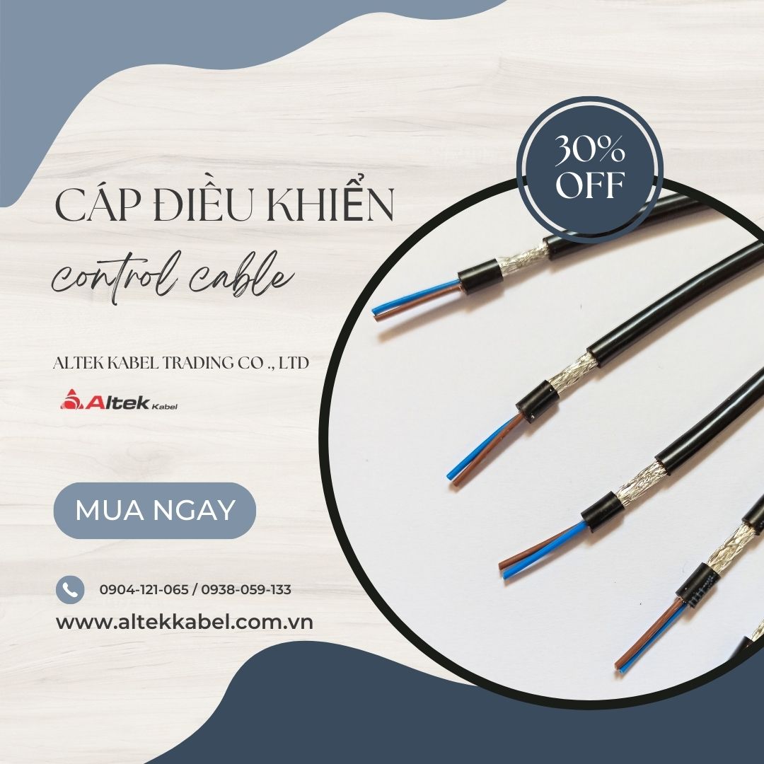 Cáp điều khiển 2/4/6/8 lõi x 0.22mm điện áp 500 volt