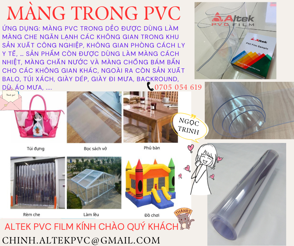 Màng nhựa pvc trong suốt nhiều quy cách giá tốt nhất thị trường