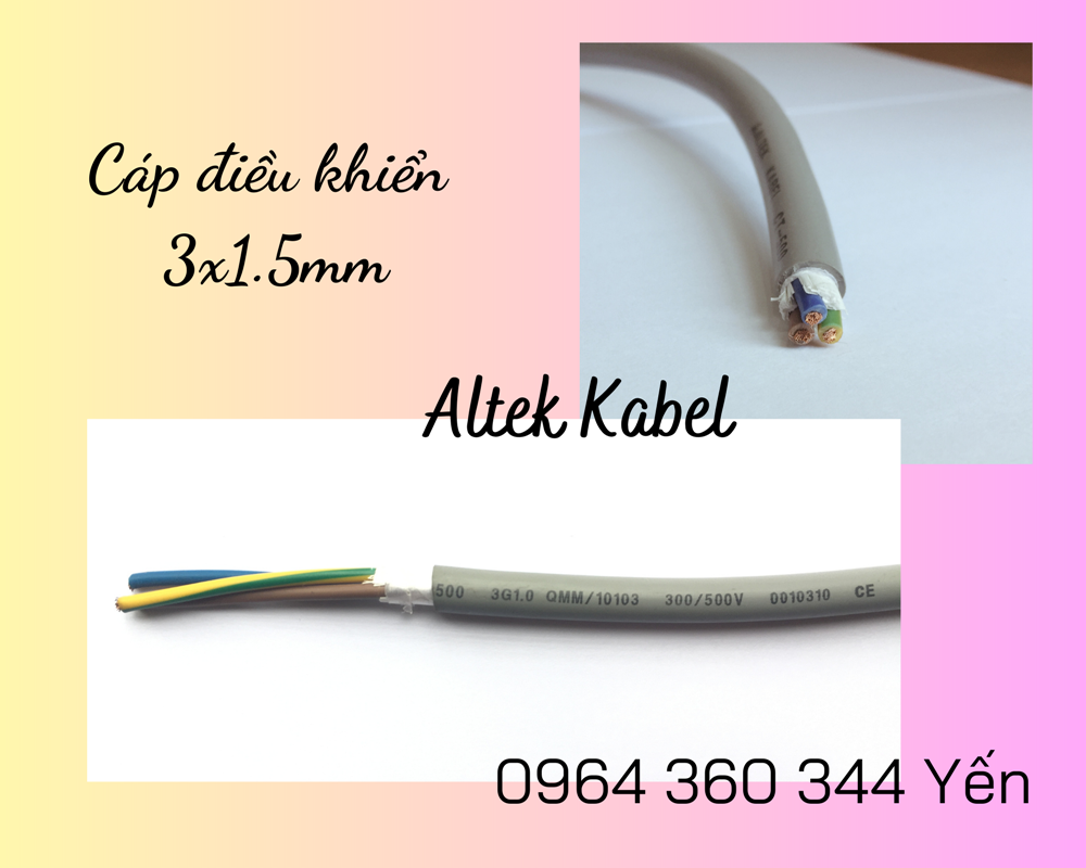 Cáp điều khiển 1.5mm không lưới Altek Kabel