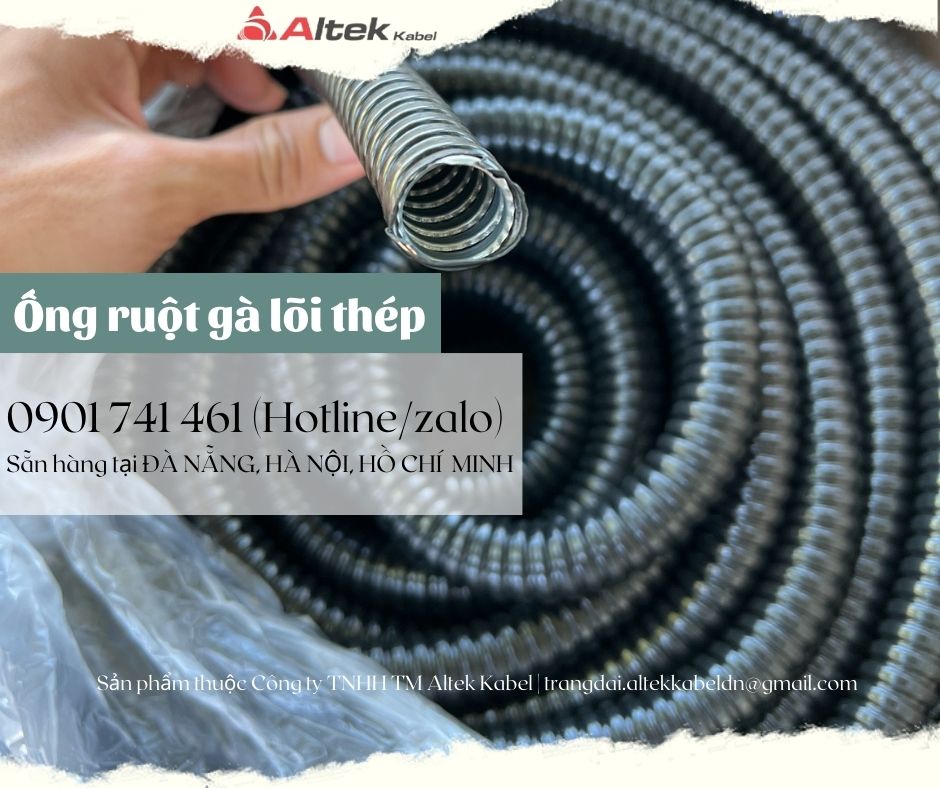 Ống ruột gà lõi thép bọc nhựa ID13-OD16 (13-16mm)