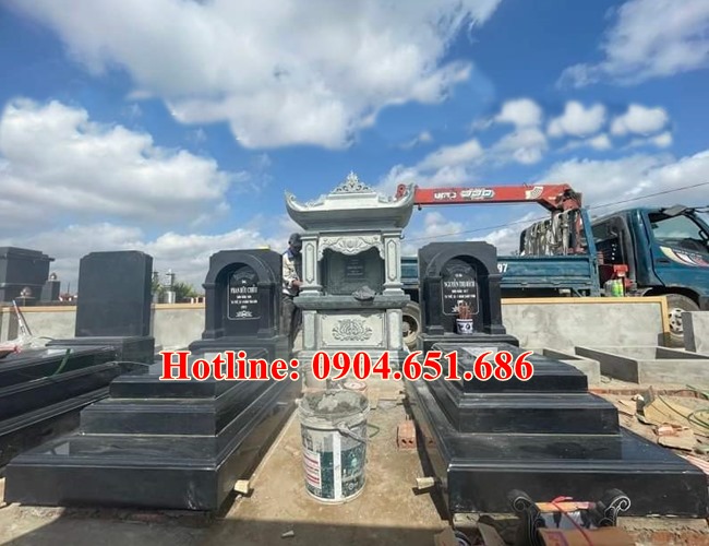 Mộ đá hung táng - Xây sẵn mẫu mộ hung táng đẹp chuẩn phong thủy