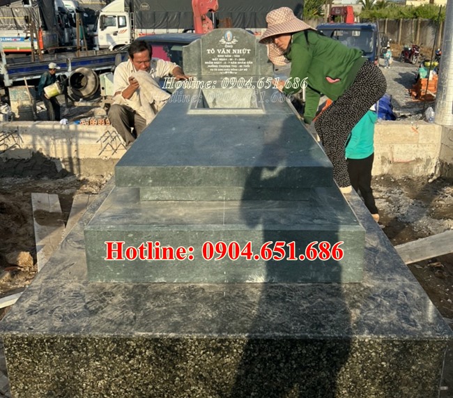 Mộ đá hung táng - Xây sẵn mẫu mộ hung táng đẹp chuẩn phong thủy
