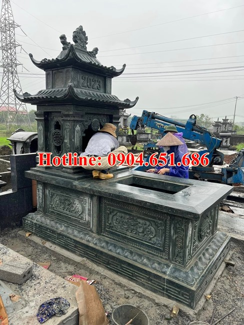 Mộ đá hung táng - Xây sẵn mẫu mộ hung táng đẹp chuẩn phong thủy