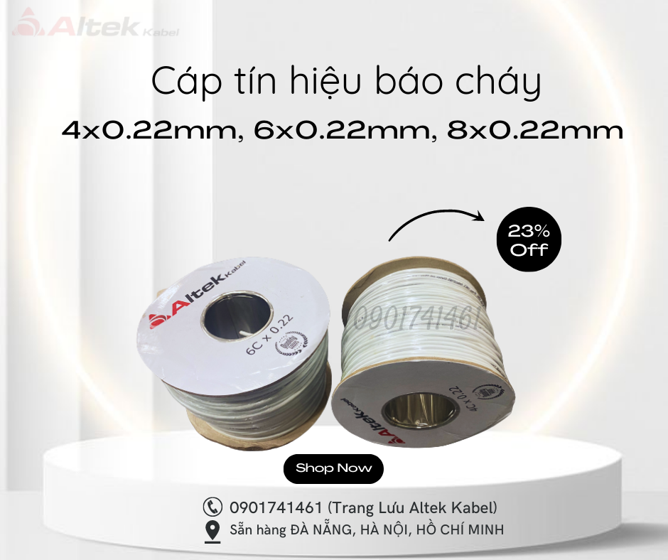 Cáp tín hiệu báo cháy, 4x0.22mm, 6x0.22mm, 8x0.22mm