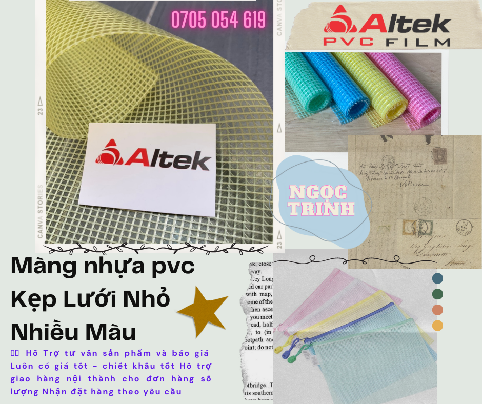 Màng nhựa pvc Kẹp Lưới Nhỏ nhiều màu ALTEK PVC FILM