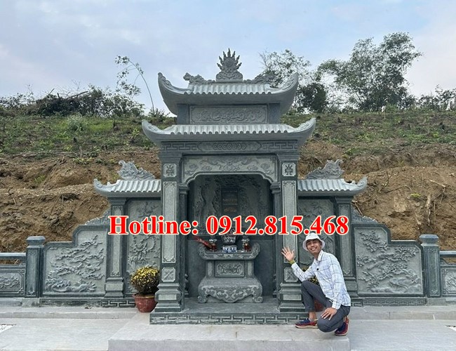 Mẫu lăng mộ bằng đá xanh nguyên khối đẹp nhất 2020 - Khu lăng  mộ đẹp