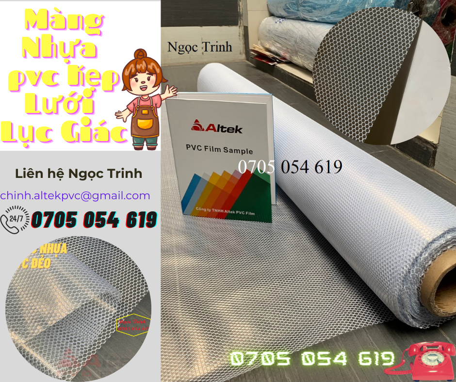 Màng nhựa Kẹp Lưới Lục Giác PVC hàng chuẩn, giao hàng toàn quốc