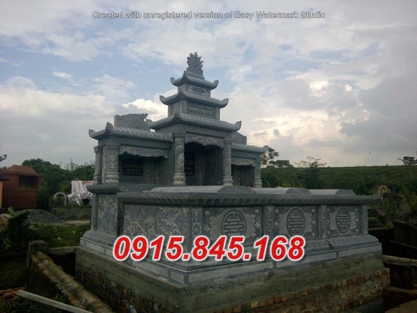 Mẫu 29 lăng mộ đá đôi gia đình + mồ mả tro cốt song thân phu thê ba má