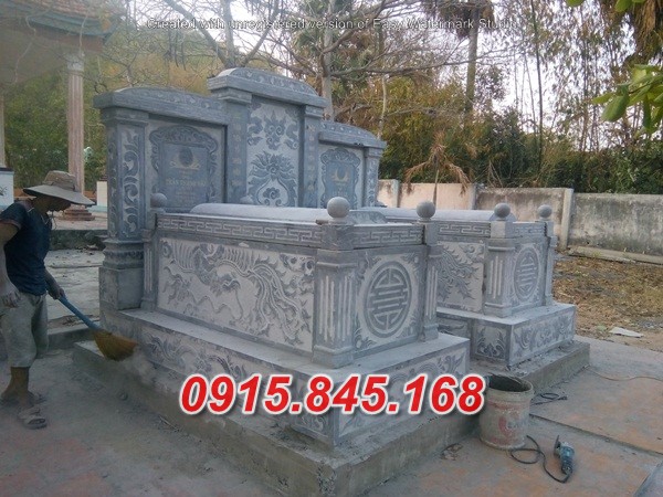 Mẫu 29 lăng mộ đá đôi gia đình + mồ mả tro cốt song thân phu thê ba má