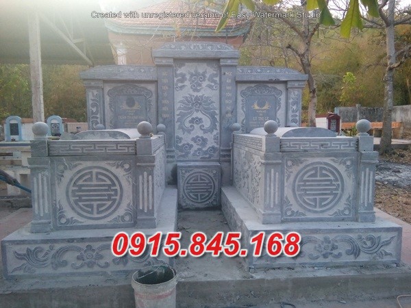 Mẫu 29 lăng mộ đá đôi gia đình + mồ mả tro cốt song thân phu thê ba má
