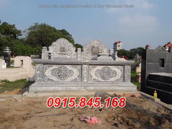 Mẫu 29 lăng mộ đá đôi gia đình + mồ mả tro cốt song thân phu thê ba má