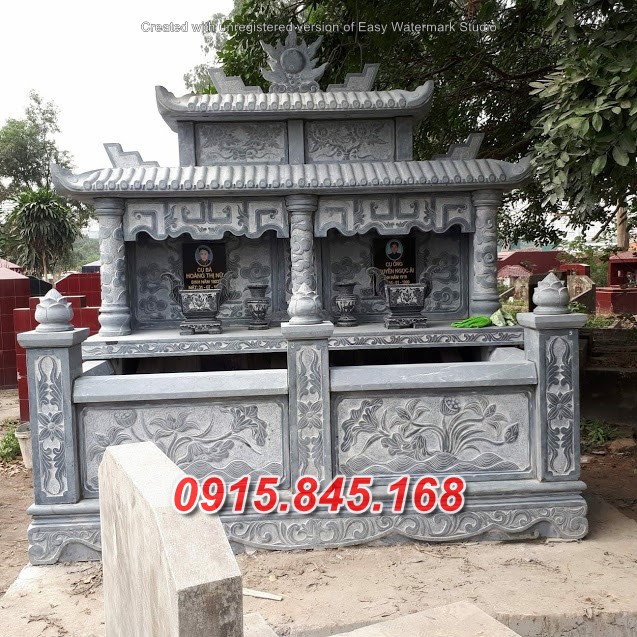 Mẫu 29 lăng mộ đá đôi gia đình + mồ mả tro cốt song thân phu thê ba má