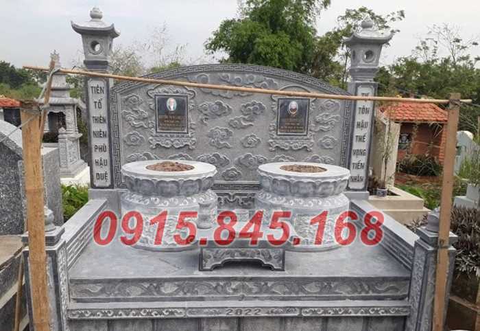 Mẫu 053 mộ đôi đá khối bán an giang, mồ mả tro cốt ông bà bố mẹ ba má