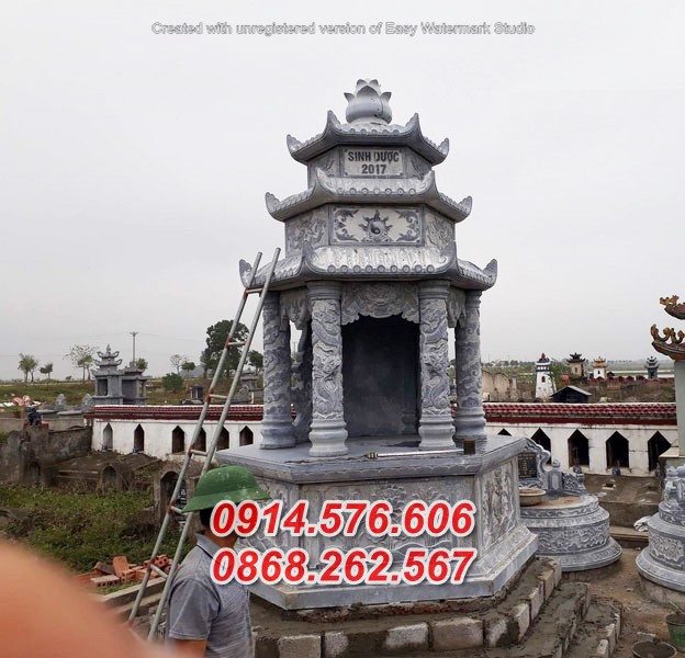 002 mẫu mộ tròn bằng đá bán cao bằng - lăng mộ ông bà cô tổ bố mẹ