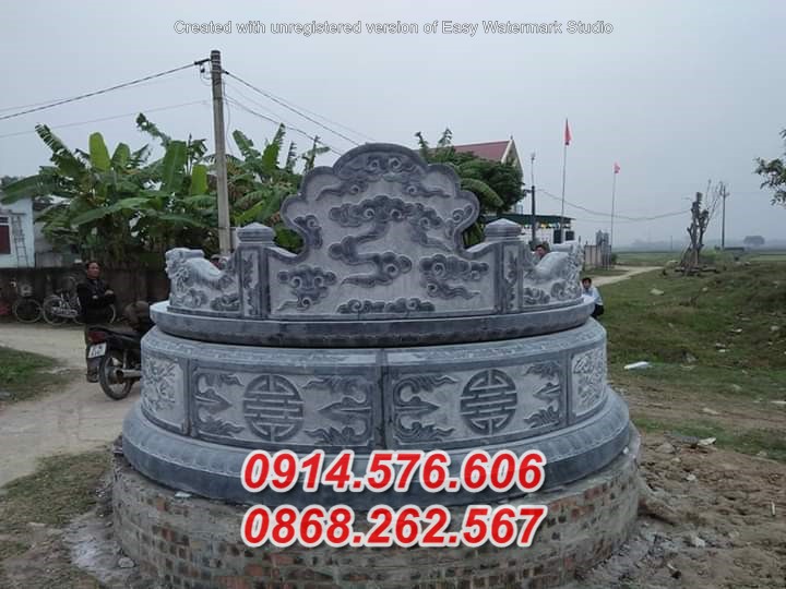 hoà bình bán lăng mộ hình tròn bằng đá đẹp + mồ mả ông bà bố mẹ cô tổ
