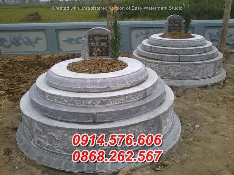 hoà bình bán lăng mộ hình tròn bằng đá đẹp + mồ mả ông bà bố mẹ cô tổ