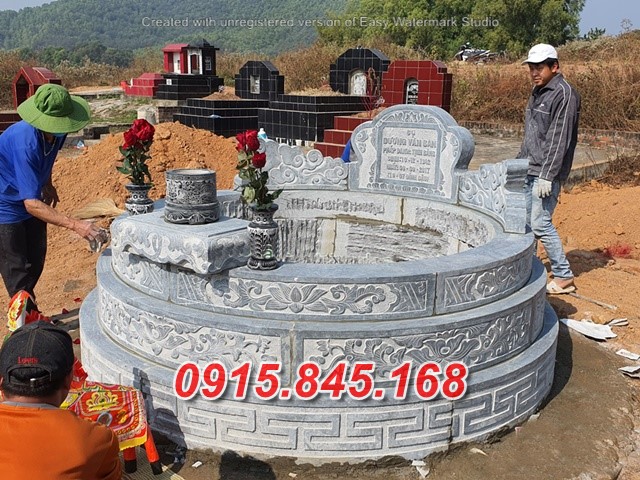 mẫu mộ đá tròn thiết kế cao cấp bán sơn la, thái nguyên