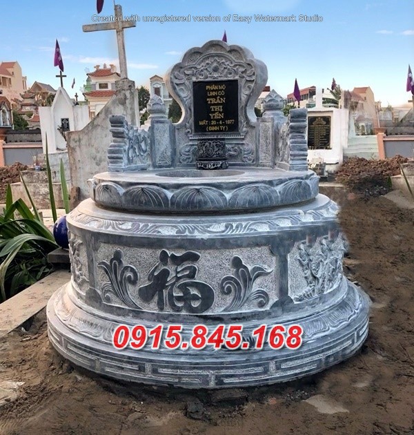 mẫu mộ đá tròn thiết kế cao cấp bán sơn la, thái nguyên