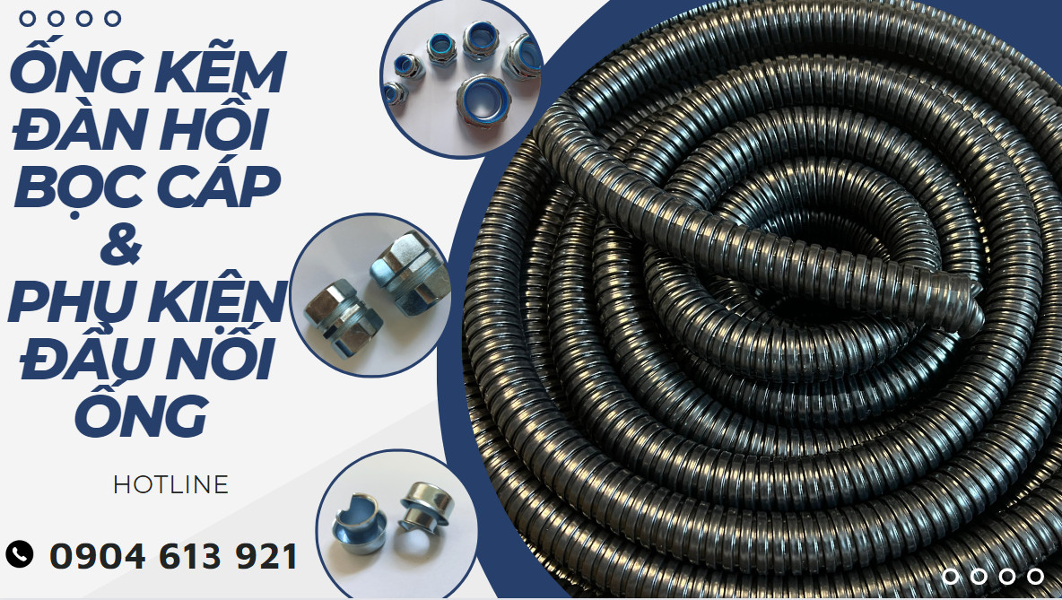 Ống ruột gà lõi thép phi 25 bọc dây cáp
