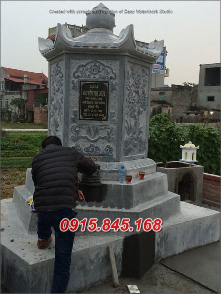 Mẫu mộ tròn đá bán an giang, lăng mộ tổ ông bà bố mẹ để thờ tro cốt