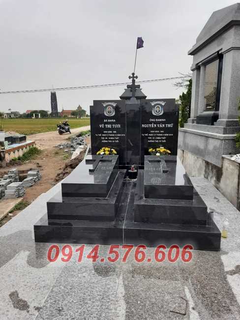 04 mẫu mộ đá đôi bán hà nội - lăng mộ ông bà bố mẹ