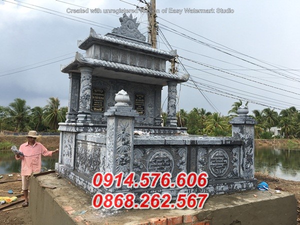 Mẫu lăng mộ đá đôi đẹp bán hà nam - lăng mộ ông bà bố mẹ