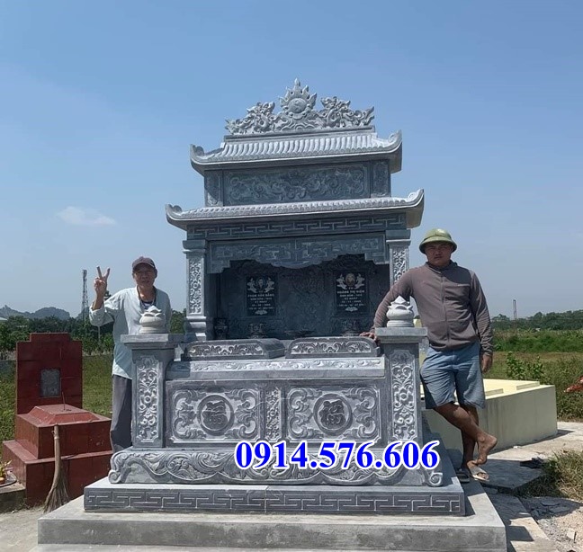 Mẫu lăng mộ đá đôi đẹp bán hà nam - lăng mộ ông bà bố mẹ