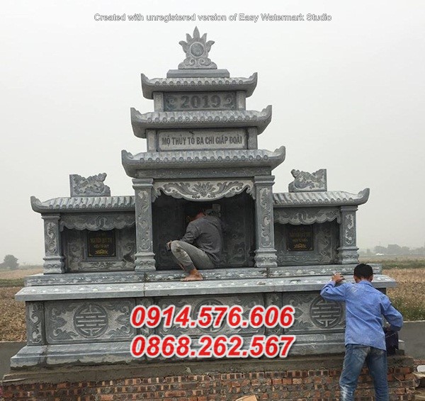 Mẫu lăng mộ đá đôi đẹp bán hà nam - lăng mộ ông bà bố mẹ