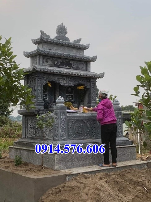 Mẫu lăng mộ đá đôi đẹp bán hà nam - lăng mộ ông bà bố mẹ